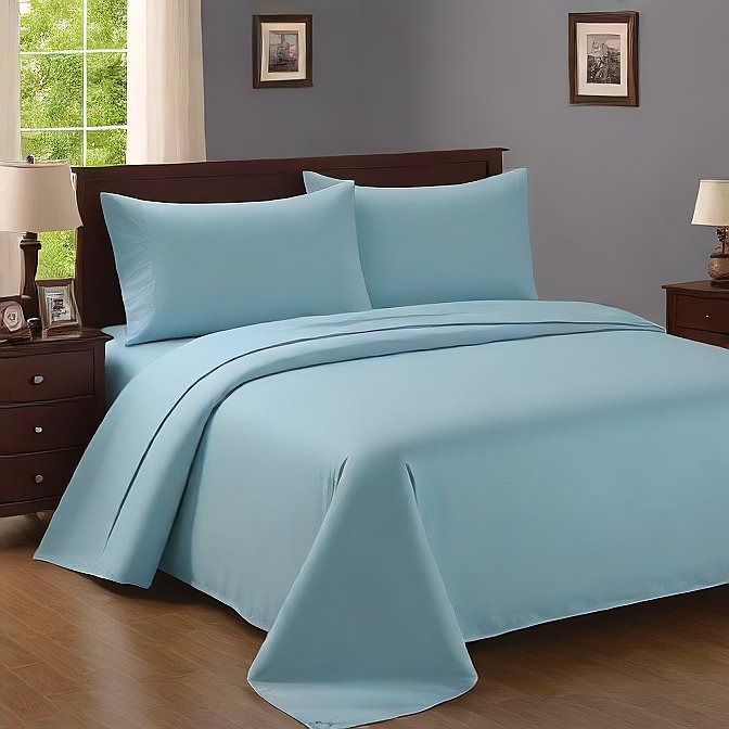 Blue Sheet Set 4-Pieces 1000TC Egyptian Cotton at AlivePixels.com