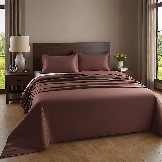 Chocolate Sheet Set 4-Pieces 100 Percent Egyptian Cotton 1000 Thread Count at AlivePixels.com