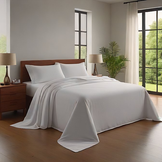 White Sheet Set 4-Pieces Egyptian Cotton 1000TC Bed Sheets at AlivePixels.com