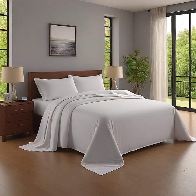 White Sheet Set 4-Pieces 100 Percent Egyptian Cotton 1000 Thread Count at AlivePixels.com