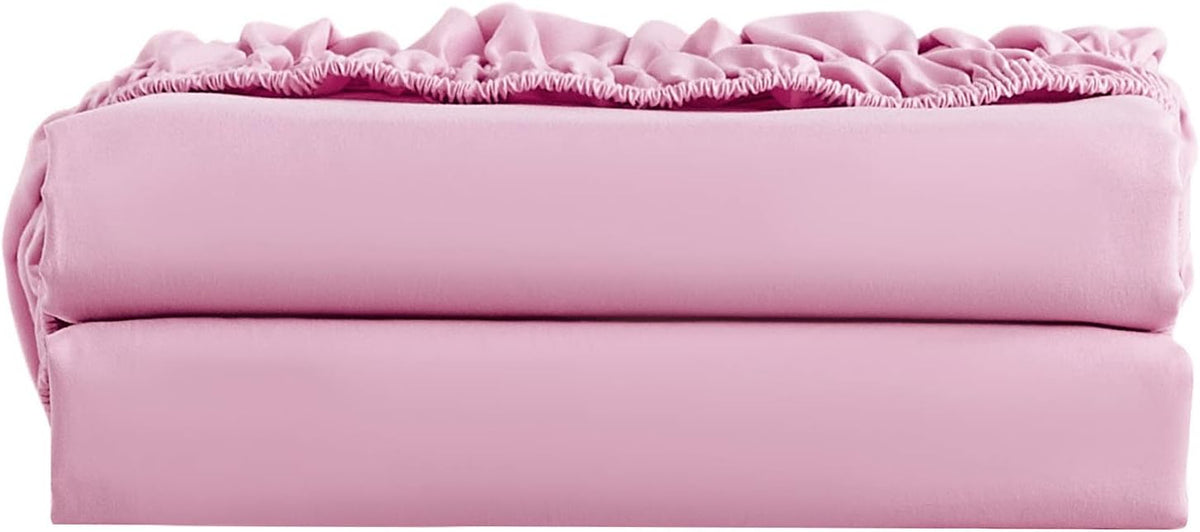 Fitted Sheet Pink 1-Piece 1000TC 100% Cotton Deep Pocket