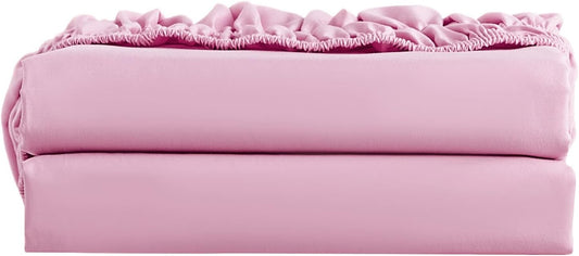 Fitted Sheet Pink 1-Piece 1000TC 100% Cotton Deep Pocket