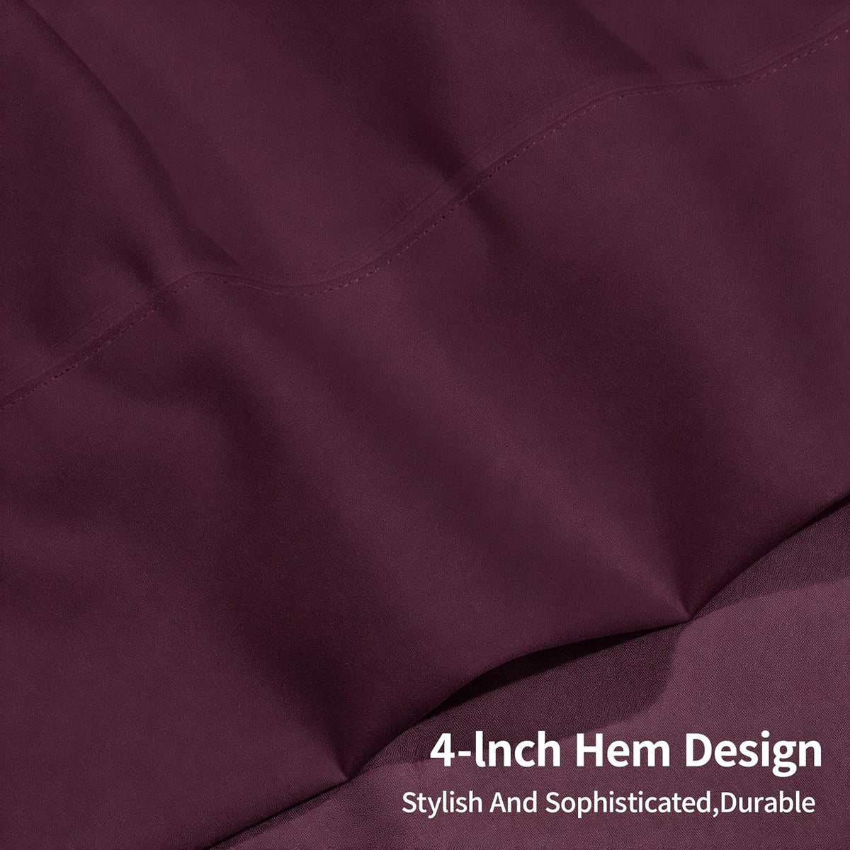 Fitted Sheet Wine 1-Piece 1000TC 100% Cotton Deep Pocket