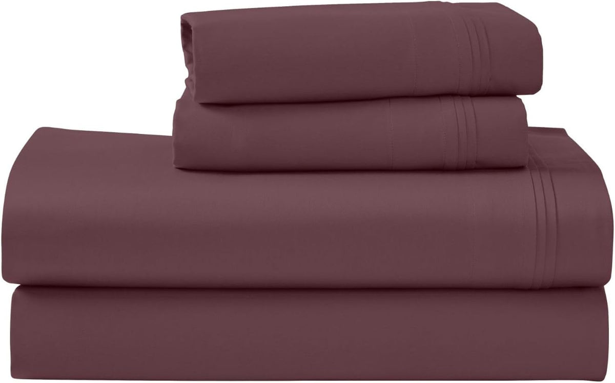 Fitted Sheet Plum 1-Piece 1000TC 100% Cotton Deep Pocket