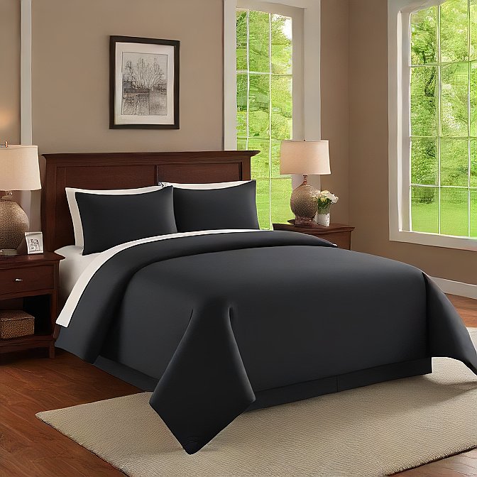 Black Sheet Set 4-Pieces Egyptian Cotton 1000TC at AlivePixels.com
