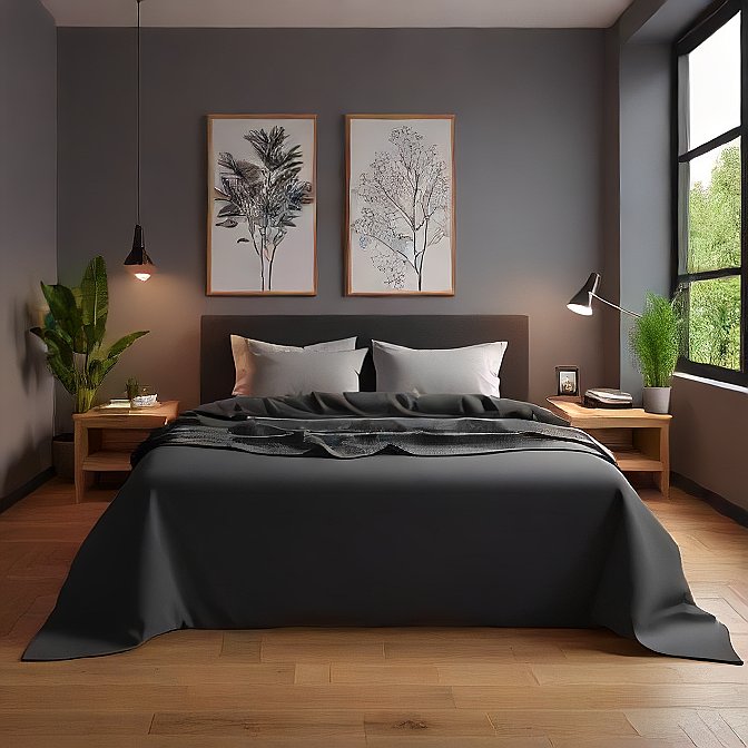 Black Sheet Set 4-Pieces Egyptian Cotton at AlivePixels.com
