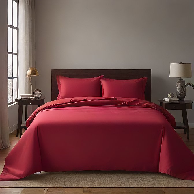 Burgundy Sheet Set 4-Pieces Pure Egyptian Cotton 1000 Thread Count at AlivePixels.com