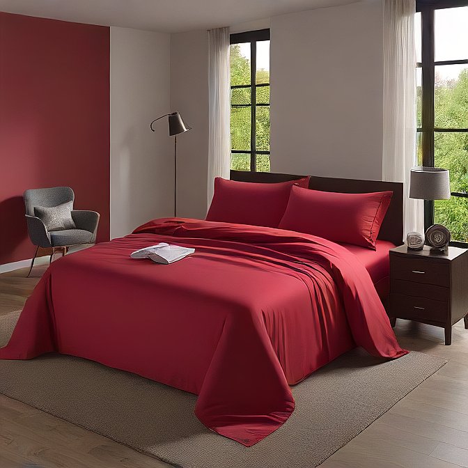 Burgundy Sheet Set 4-Pieces Egyptian Cotton 1000TC at AlivePixels.com