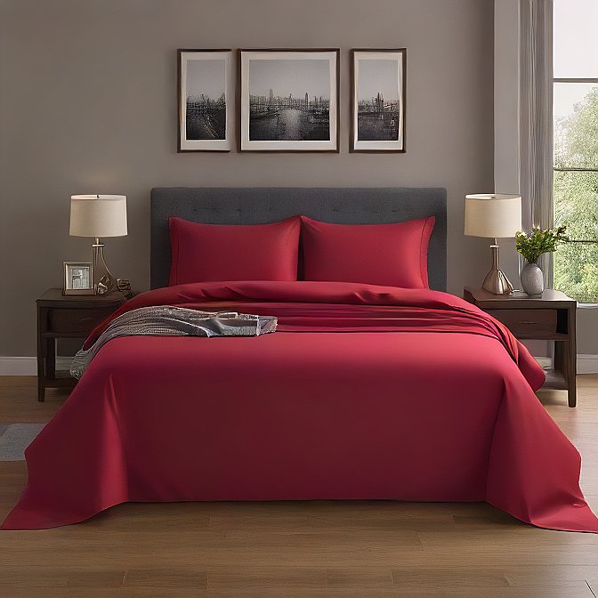 1000 Thread Count Burgundy Sheet Set Egyptian Cotton at AlivePixels.com