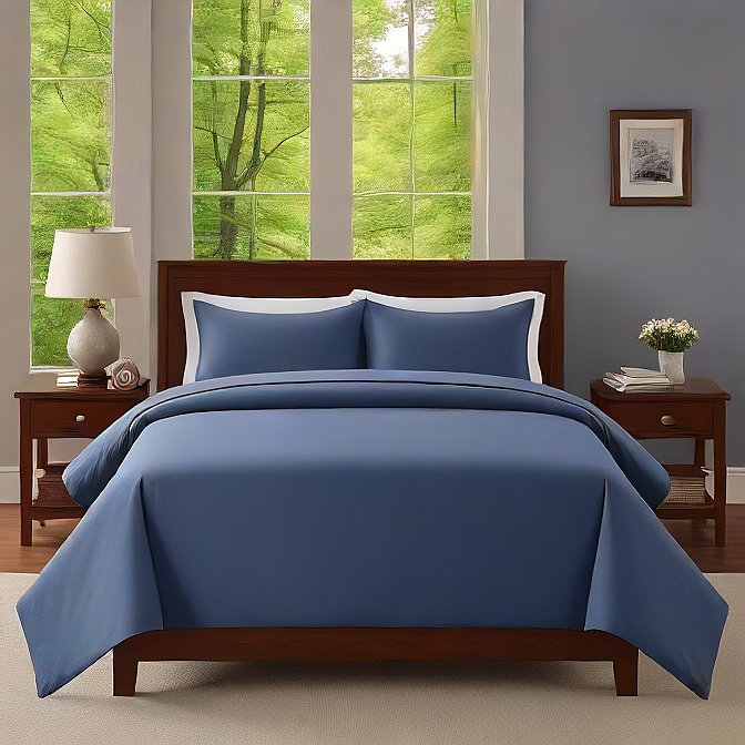 Navy Blue Sheet Set Egyptian Cotton 1800 Thread Count at AlivePixels.com