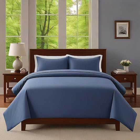 Navy Blue Sheet Set Egyptian Cotton 1800 Thread Count at AlivePixels.com