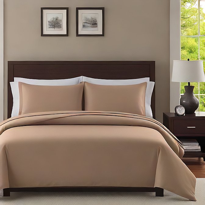 Taupe Color Sheet Set 4-Pieces Egyptian Cotton 1000 Thread Count at AlivePixels.com