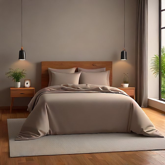 Taupe Sheet Set 4-Pieces 100% Pure Cotton 1000 Thread Count at AlivePixels.com