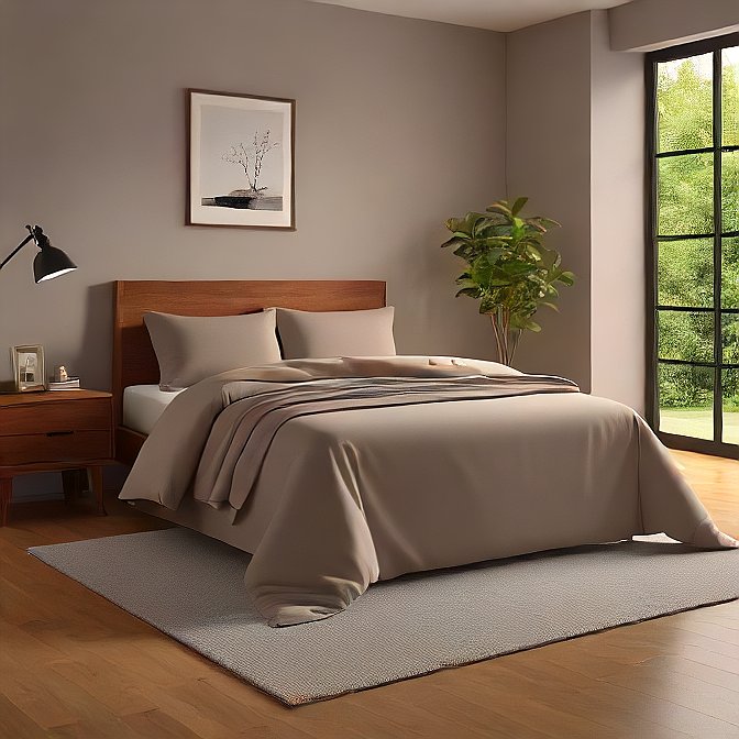 Taupe Sheet Set 4-Pieces Egyptian Cotton 1000 Thread Count at AlivePixels.com