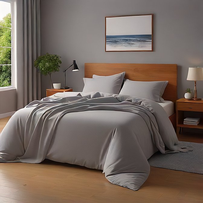Light Grey Sheet Set 100 Percent Pure Egyptian Cotton 1000TC at AlivePixels.com
