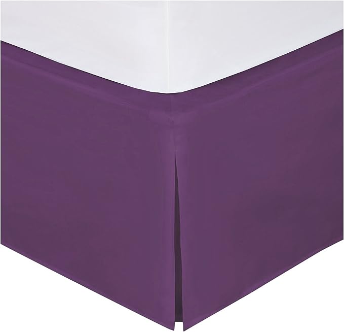6 Inch Drop purple Bed Skirt Split Corner 1000TC