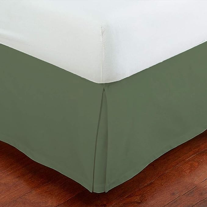 6 Inch Drop moss Bed Skirt Split Corner 1000TC