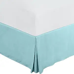 18 Inch Drop aqua-blue Bed Skirt Split Corner 1000TC
