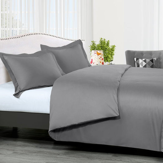 15 Inch Pocket Fitted Sheet Dark Grey Egyptian Cotton 1000TC