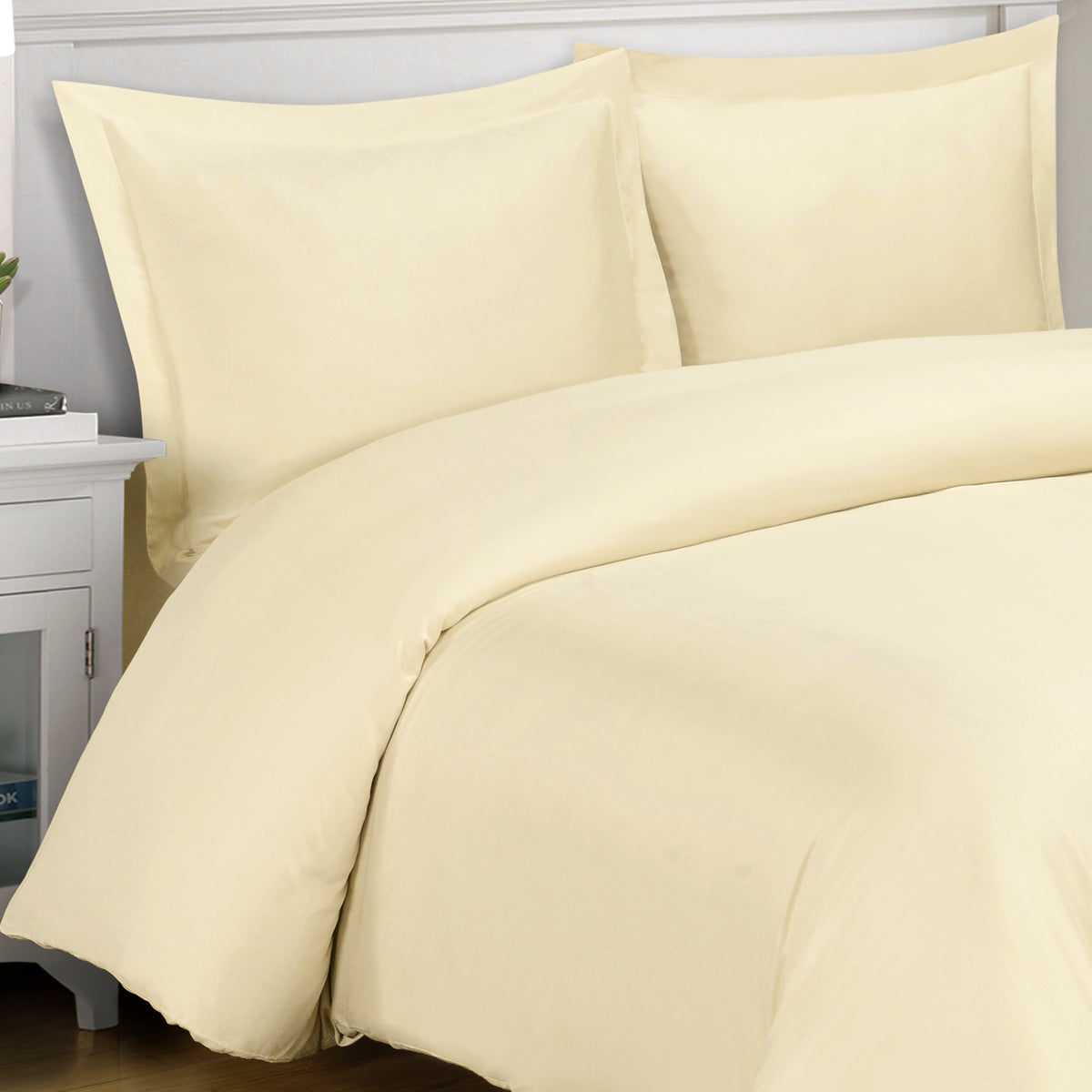 18 Inch Pocket Fitted Sheet Ivory Egyptian Cotton 1000TC