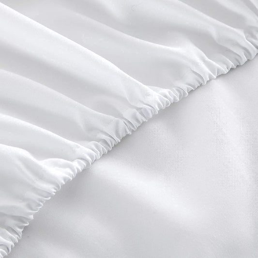 Alivepixels Fitted Sheet Taupe Grey Stripe 360 Degree Grip Elastic Hem Detail
