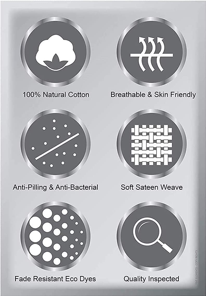 Features of Light Silver Grey Sheet Set 100 Percent Pure Egyptian Cotton 1000TC at AlivePixels.com
