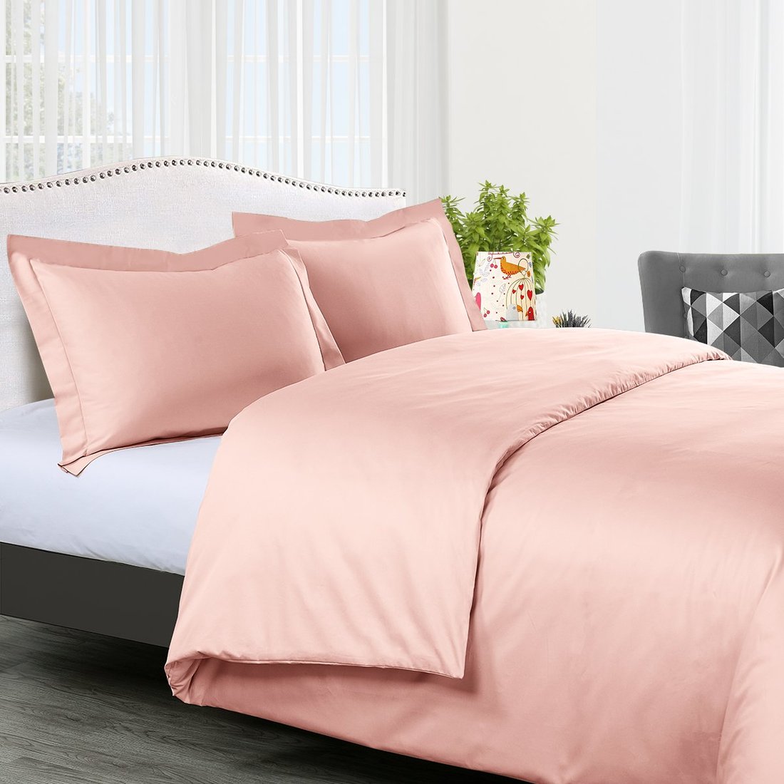 15 Inch Pocket Fitted Sheet Peach Egyptian Cotton 1000TC