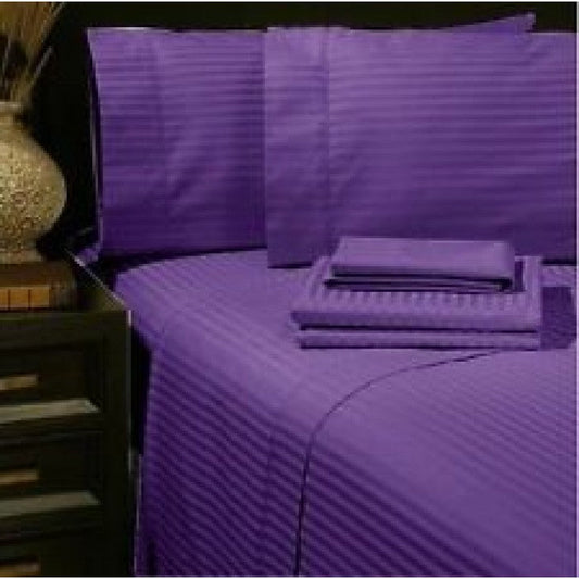 36 Inch Deep Pocket Purple Fitted Sheets Pure Egyptian Cotton 300TC